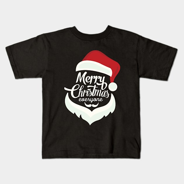 Merry Christmas Everyone Kids T-Shirt by Mako Design 